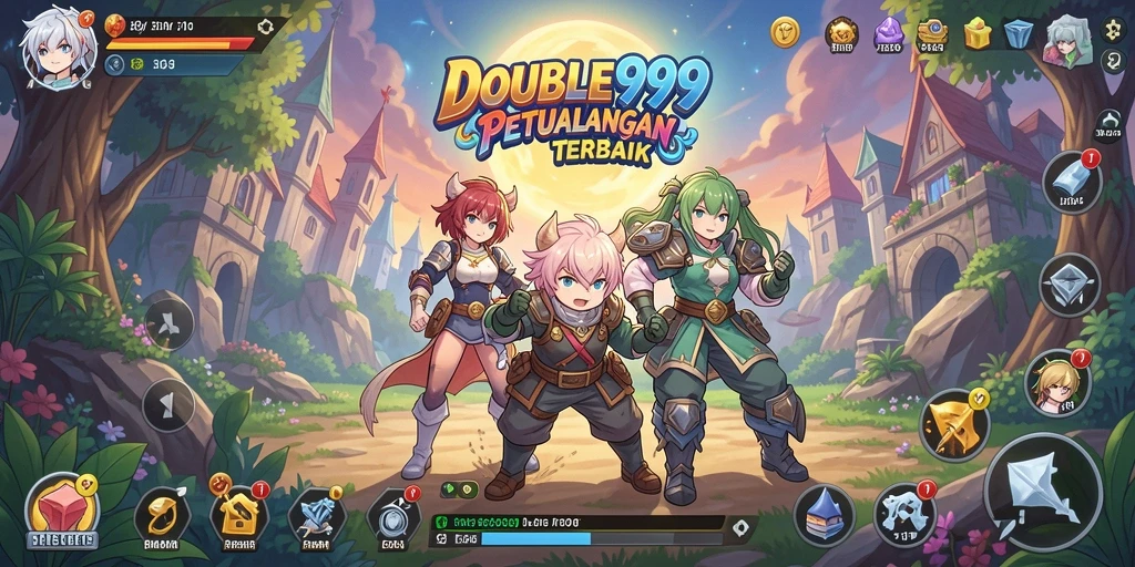 Screenshot utama DOUBLE999 menampilkan petualangan seru dalam dunia Anime.