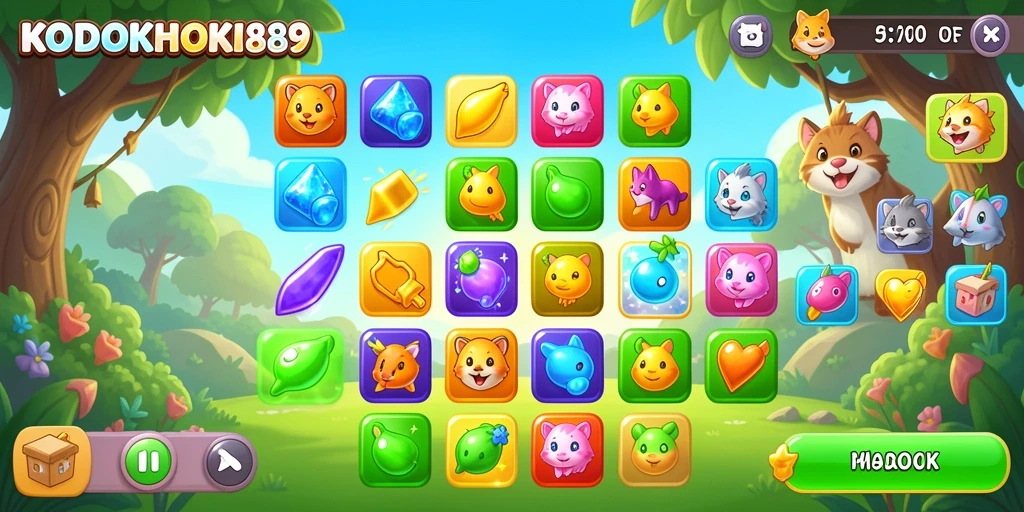 Tangkapan layar menampilkan gameplay menarik dari KODOKHOKI889 cocok untuk penggemar Match-3.