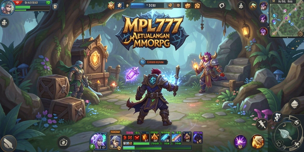 Screenshot utama MPL777 menampilkan aksi intensitas tinggi dalam pertempuran MMORPG.
