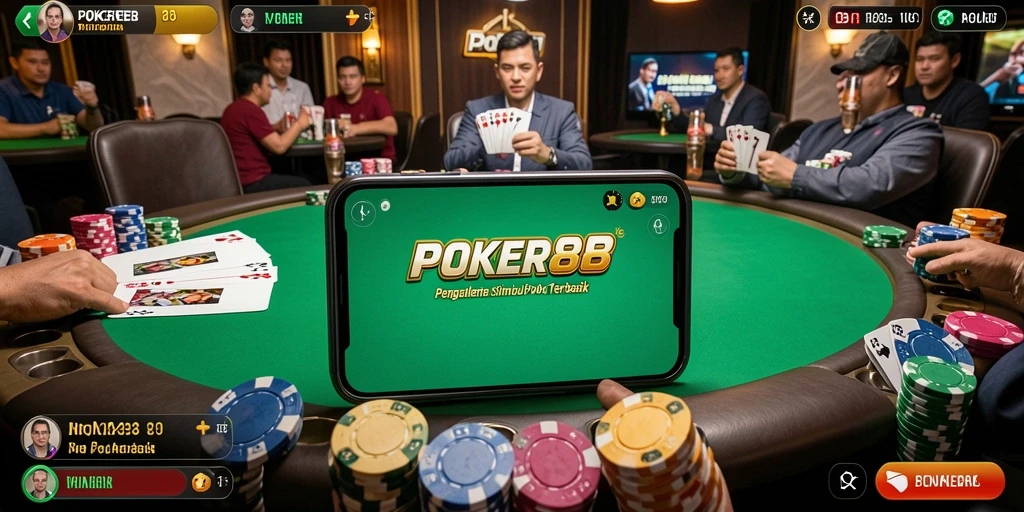 Screenshot gameplay POKER88 yang menampilkan suasana permainan poker yang seru.