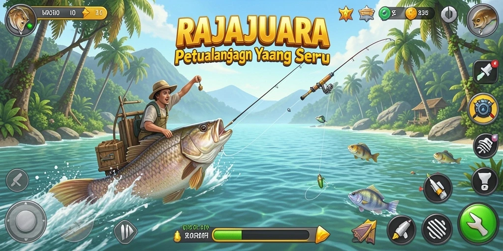 Tangkapan ikan yang spektakuler dalam gameplay RAJAJUARA.