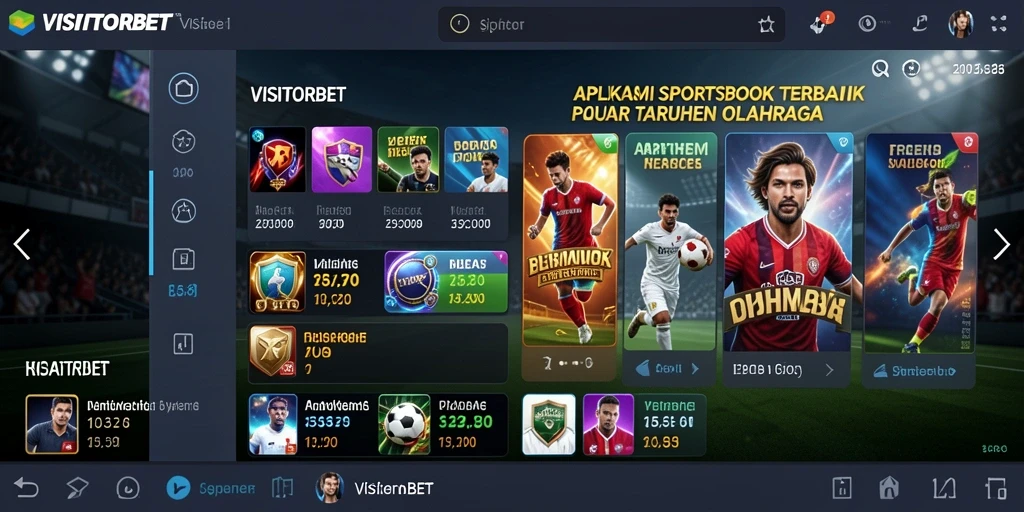 Tampilan aplikasi VISITORBET dengan fitur taruhan olahraga yang menarik.
