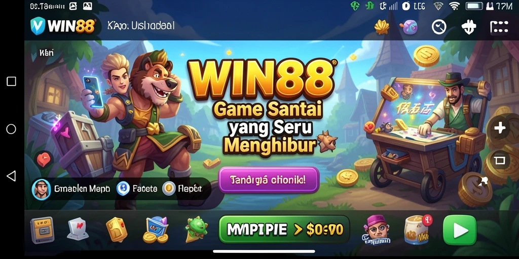 Tampilan gameplay WIN88 yang penuh warna dan menyenangkan.